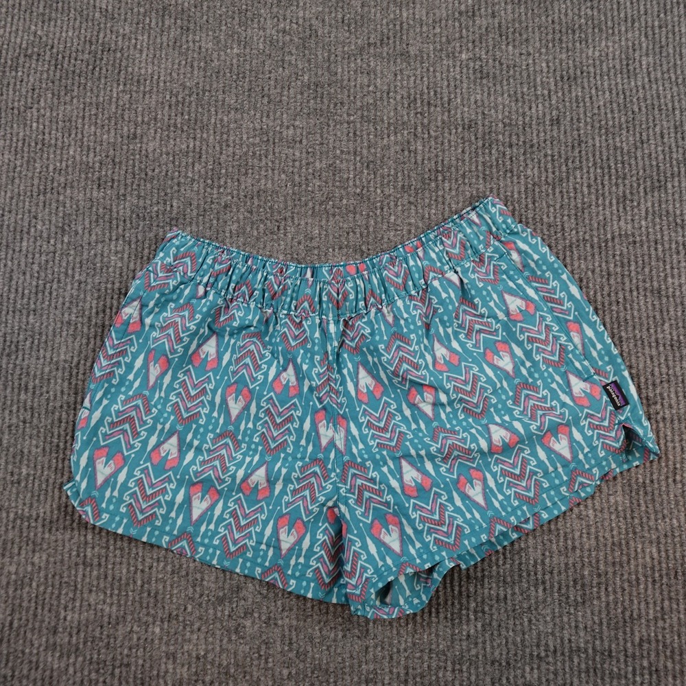 Patagonia Barely Baggies Shorts Womens Medium Blue Geometric 57042 FA17